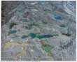 Aerial View: Algal Ponds on Landslide - Debris Flow 9 Miles Northwest of Mount St. Helens, Washington